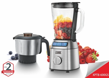 Xper Blender 600W, 1.5L Glass Jar, Steel Grinder, XPTB-600GS