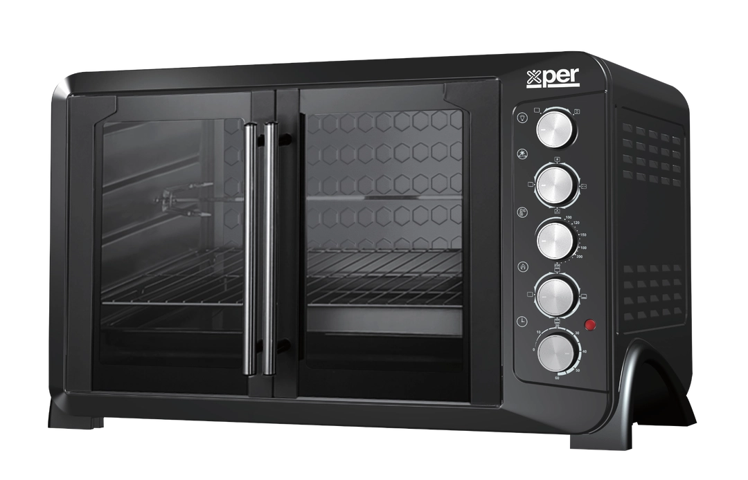 فرن اكسبير 100 لتر 2800 واط مروحة باب مزدوج اسود XPTO100L-24