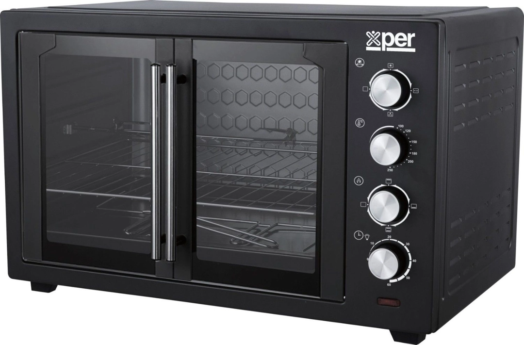 فرن اكسبير 80 لتر 2800 واط مروحة باب مزدوج اسود XPTO80L-24