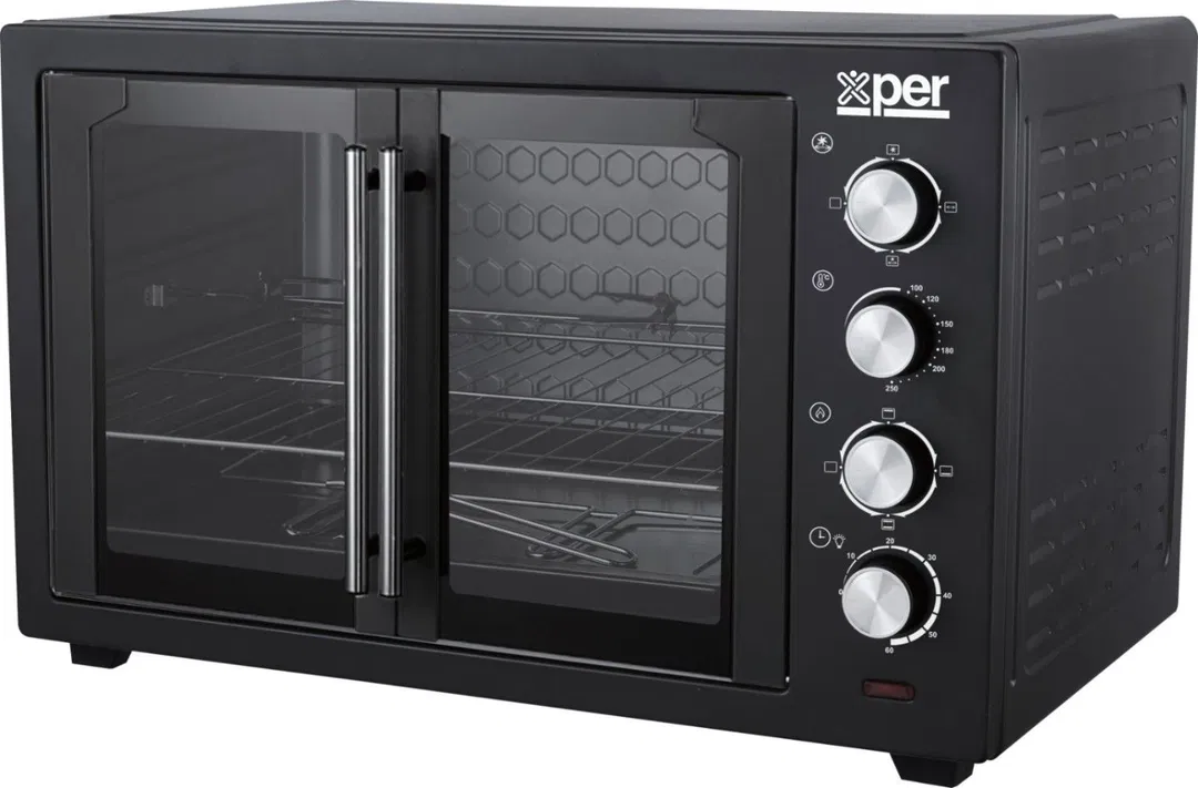 Xper Electric Oven With Fan, Double Door, 80 Liters, 2800W, Black, XPTO80L-24