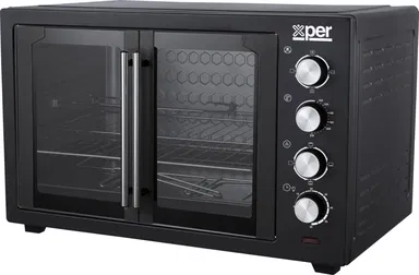Xper Electric Oven With Fan, Double Door, 80 Liters, 2800W, Black, XPTO80L-24