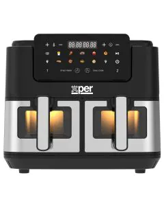 قلاية هوائية ديجيتال اكسبير بدرجين، سعة 10 لتر، 2600 واط، أسود – XPAF-5517DTW