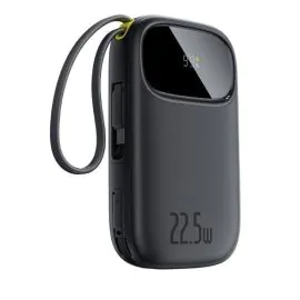 بنك الطاقة بيسوس بسعة 20000 ملي أمبير وقدرة 22.5 واط – اللون الأسود