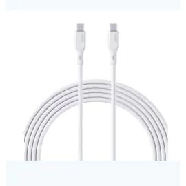 أوكي، كابل C إلى C بطول 1 متر، 60 واط، نايلون مضفر، أبيض