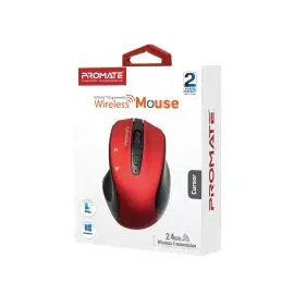 بروميت , ماوس EZGrip اللاسلكي البصري المريح , أحمر