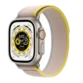 أبل ساعة ألترا ، 49 مللي جي بي إس خاصية إتصال، سوار أصفر / بيج