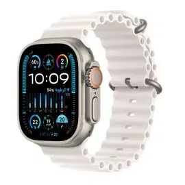 أبل ساعة ألترا 2 ، 49 مللي جي بي إس خاصية إتصال، سوار ابيض