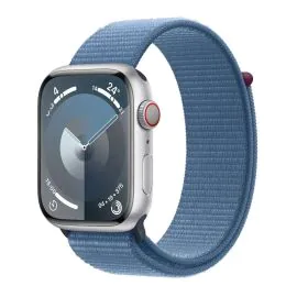 ابل ساعة الجيل التاسع 45 ملم اتصال جي بي اس ، سوار ازرق