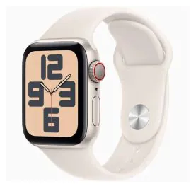 ابل، ساعة إس إي، 40 مللي، جي بي إس، خاصية الإتصال، غطاء المنيوم ضوء النجوم مع سوار رياضي ضوء النجوم، صغير/متوسط