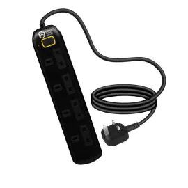 جرين هوم، توصيلة كهربائية، 4 مقابس، 5 متر، اسود