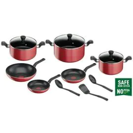 طقم قدور تيفال 12 قطعة احمر B243SC87