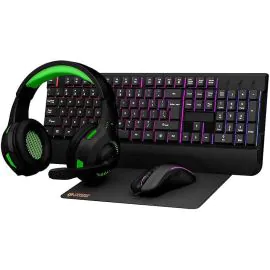 بورودو، لوحة مفاتيح الألعاب، سماعة الرأس، الماوس، لوحة الماوس 4 في 1، أسود