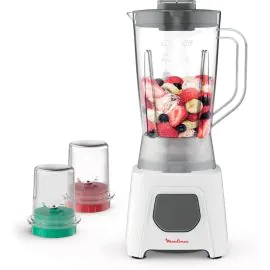 خلاط مولينكس مطحنة + مفرمة بلاستيك ابيض 450 واط 1.5لتر LM2B3127