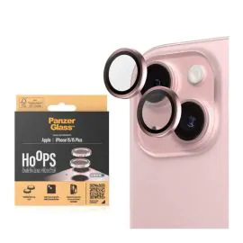 بانزر جلاس، واقي عدسات للكاميرا ايفون 15، 15 بلس، وردي