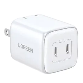 يوجرين، نيكسود شاحن سريع نوع سي، مزدوج قابل للطي، 45 واط، ابيض