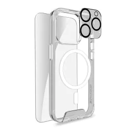 بايكرون , حافظة 4 في 1 + شاشة + عدسة كاميرا + حلقة لهاتف آيفون 15