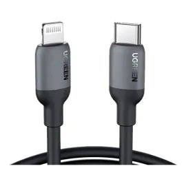 يوجرين , سلك شاحن سيلكون يو اس بي – سي ,  مظفر بطول 1 متر , أسود