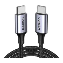يوجرين , سلك شاحن يو اس بي 2.0 نوع سي , بطول 1 متر , أسود رمادي