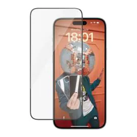 بانزر جلاس، واقي شاشه ايفون 15 بلس، تغطية كاملة للحواف ، شفاف