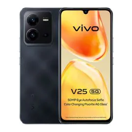 جوال فيفو في 25، 5 جي، 128 جيجا، أسود