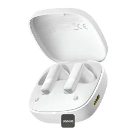 باسيوس باوي E20، سماعات اذن لاسلكية، 2 مايكروفون، ابيض