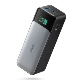 شاحن متنقل أنكر باوركور الترا بسعة 24,000 ملي امبير بثلاث منافذ وقوة 140 واط - أسود