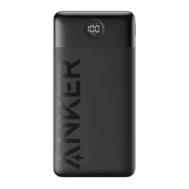 انكر، بطارية متنقلة بمنفذين، 20000 مللي أمبير، 15 واط، أسود