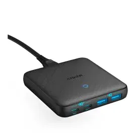 أنكر , شاحن 65 وات 4 منافذ 1 USB-C 3 USB-A ,أسود