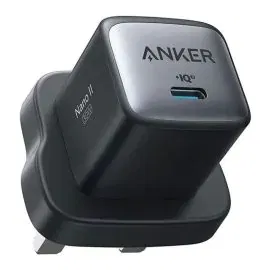 انكر , شاحن جداري نوع سي , 30 واط , أسود 