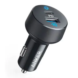 أنكر , شاحن سيارة 35 وات 2 منفذ 1-USB-C و 1-USB-A , أسود