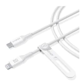 انكر 542‎ Bio‎-‎Based يو اس بي سي الى لايتنينج سلك شحن ونقل بيانات , 6 اقدام , أبيض 