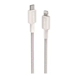 أنكر , 322 USB-C إلى كابل Lightning مضفر 3 أقدام, أبيض