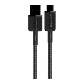 أنكر 322 كابل USB-A إلى USB-C مجدول 6 أقدام نايلون أسود