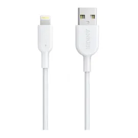 سلك شاحن انكر باورلاين الاصدار الثاني من USB الى ايفون بطول 90 سم ابيض