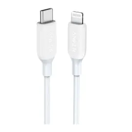 أنكر , باورلاين سلك شاحن USB-C مع موصل لايتنينج 2.0 3 أقدام ,أبيض