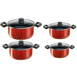 طقم قدور تيفال 8 قطع احمر C3079082