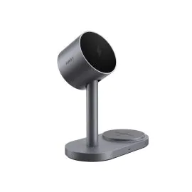 محطة شحن لاسلكية 2 في 1 Aukey MagFusion ،بقدرة 25 واط، رمادي - LC-MC213-GY