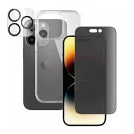 بانزر جلاس , حزمة 3 في 1 لهاتف iPhone 2023 مقاس 6.1 بوصة للخصوصية الاحترافية