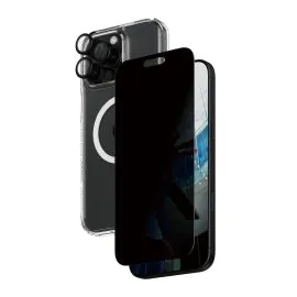 بانزرجلاس، 3 في 1، غطاء و واقي شاشة و عدسة، ايفون 16 برو ماكس، تدعم الخصوصية  