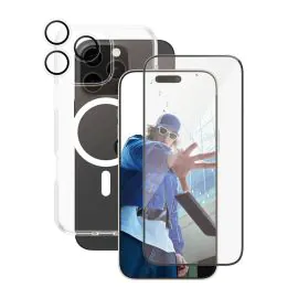 بانزرجلاس كير، 3 في 1 ماج سيف، غطاء و واقي شاشة و عدسة، ايفون 16 برو ماكس، شفاف