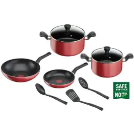 طقم قدور تيفال 9 قطع احمر B243S987