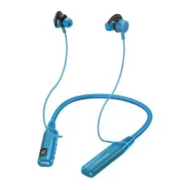 بروميت سماعات أذن لاسلكية عالية الوضوح بشريط حول الرقبة باللون الأزرق