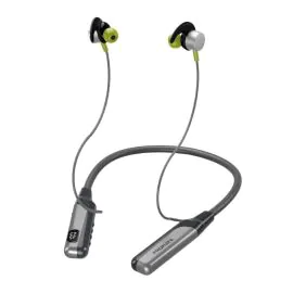 بروميت سماعات أذن لاسلكية عالية الوضوح بشريط حول الرقبة باللون الرمادي