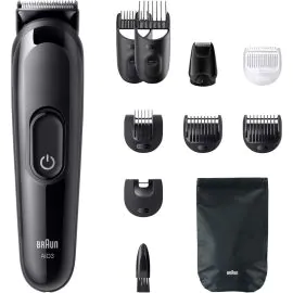 ماكينة حلاقة براون متعددة الوظائف 10 في 1 سلسلة 3، ماكينة تشذيب للحية والشعر، جاف ورطب، أسود – AIO3560