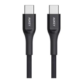 اوكي، كابل شحن كيفلار للشحن السريع 60 وات، نوع سي الي نوع سي، 2 متر، اسود