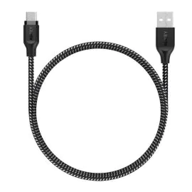 اوكي، كابل شحن و نقل بيانات مضفر، نوع يو اس بي ايه الي يو اس بي مايكرو، 1.2 متر، اسود
