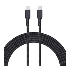 اوكي، كابل شحن نايلون مضفر 100 وات، نوع سي الي نوع سي، 1.8 متر، اسود
