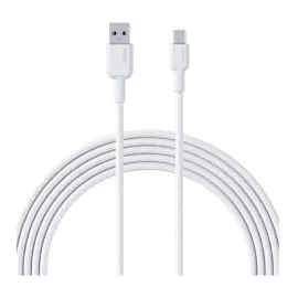 أوكي , كابل نايلون للمزامنة والشحن من USB A إلى USB C بطول 1 متر، أبيض