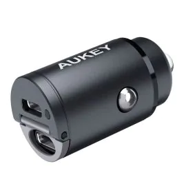 اوكي، شاحن سيارة نانو بي دي، 30 وات، منفذين يو اس بي سي مزدوج ايه 4، فضي