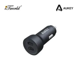 اوكي، شاحن سيارة، منفذين، سريع الشحن، 65 واط، أسود